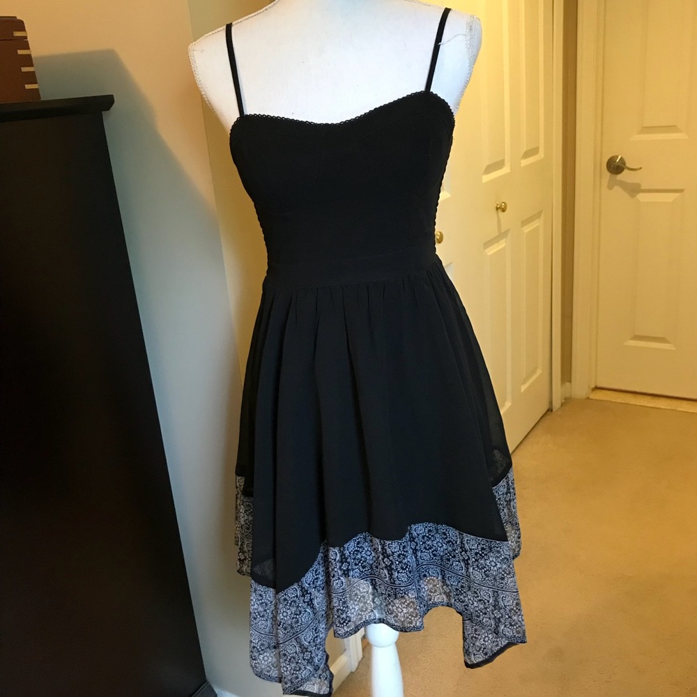 AMERICAN EAGLE HANKY HEM DRESS BLACK